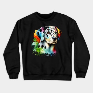 Watercolor Catahoula Leopard Crewneck Sweatshirt